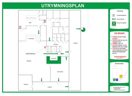 En utrymningsplan.